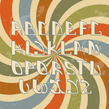 Retro styled font. Design elements. Vector illustrationのイラスト素材