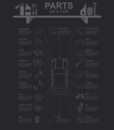 Car service, repair Infographics. Vector illustrationの写真素材
