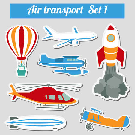 Public transportation air transportation. Icon set. Vector illustrationのイラスト素材