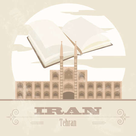 Iran. Retro styled image. Vector illustrationのイラスト素材