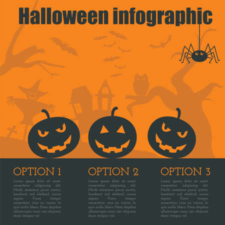 Halloween infographic design. Vector illustrationのイラスト素材
