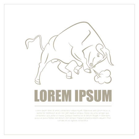 Bull and badges templates. のイラスト素材