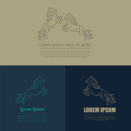 Horse logo and badges templates. Vector illustrationのイラスト素材