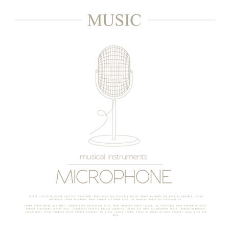 Musical instruments graphic template. Microphone. Vector illustrationのイラスト素材