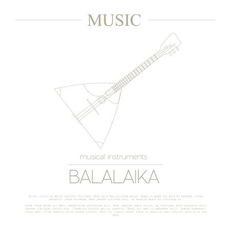 Musical instruments graphic template. Balalaika. Vector illustrationのイラスト素材