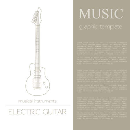 Musical instruments graphic template. Electric guitar. Vector illustrationのイラスト素材