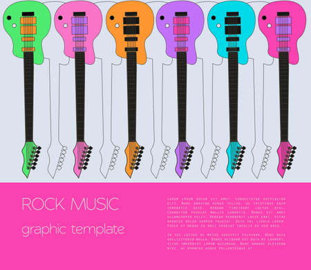 Musical instruments graphic template. Electric guitar. Vector illustrationのイラスト素材