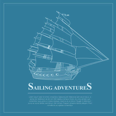 Set of sailing boat and nautical logos. Vector logo templates and badgesのイラスト素材