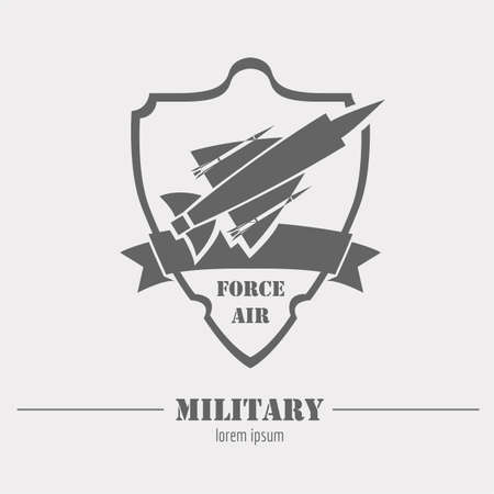 Military logo and badge. Air force. Graphic template. Vector illustrationのイラスト素材