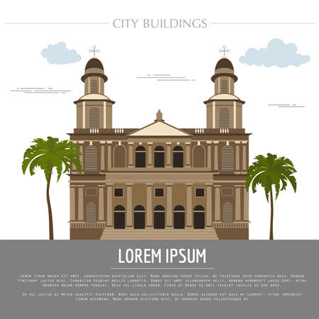 City buildings graphic template. Nicaragua. Vector illustrationのイラスト素材