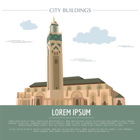 City buildings graphic template. Morocco. Vector illustrationのイラスト素材