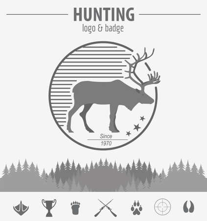 Hunting badge template. Flat design.のイラスト素材