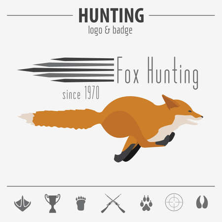 Hunting badge template. Flat design.のイラスト素材