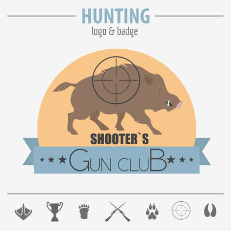Hunting badge template. Flat design.のイラスト素材