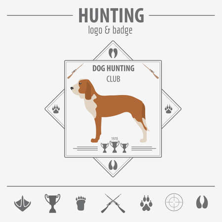 Hunting badge template. Flat design.のイラスト素材