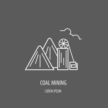 Industrial factory template. Linear badge design. Vector illustrationのイラスト素材