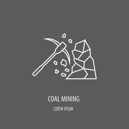 Industrial factory template. Linear badge design. Vector illustrationのイラスト素材