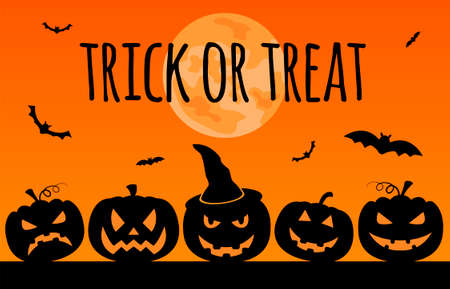 Halloween holiday graphic template. Flat icons. Vector illustrationのイラスト素材