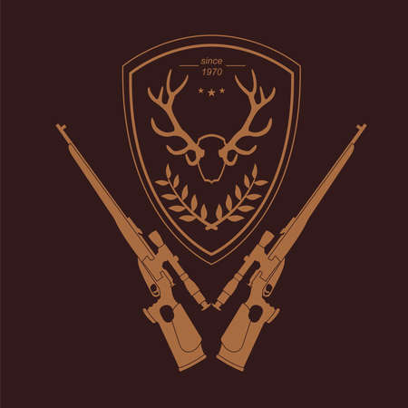 Firearm template. Guns, rifles badge. Flat design. Vector illustrationのイラスト素材