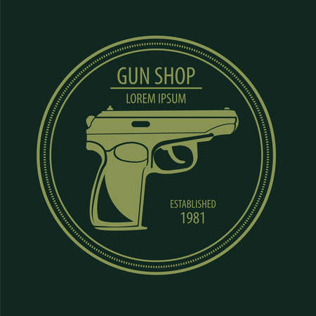 Firearm template. Guns, rifles badge. Flat design. Vector illustrationのイラスト素材