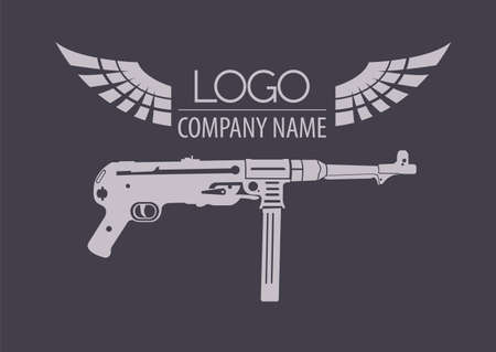 Firearm template. Guns, rifles badge. Flat design. Vector illustrationのイラスト素材