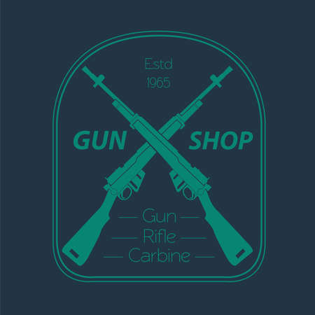 Firearm template. Guns, rifles badge. Flat design. Vector illustrationのイラスト素材