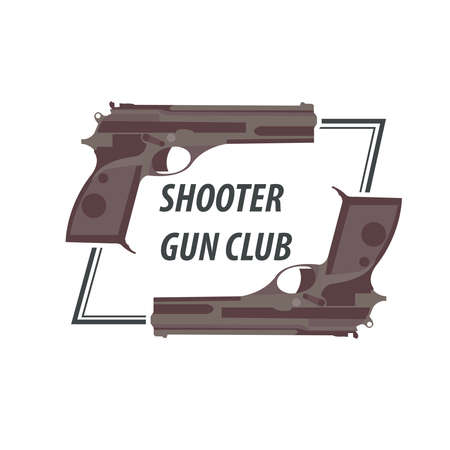 Firearm template. Guns, rifles badge. Flat design. Vector illustrationのイラスト素材