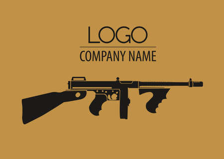 Firearm template. Guns, rifles badge. Flat design. Vector illustrationのイラスト素材