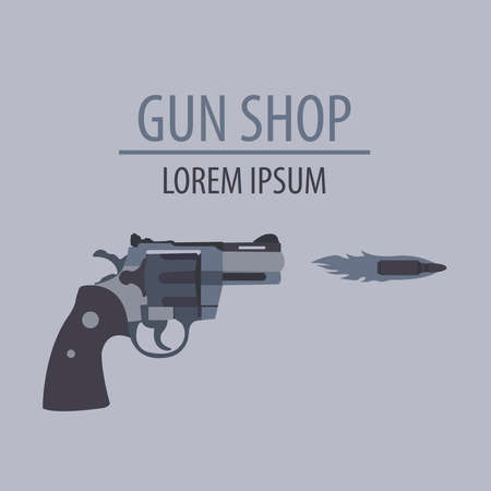 Firearm template. Guns, rifles badge. Flat design. Vector illustrationのイラスト素材