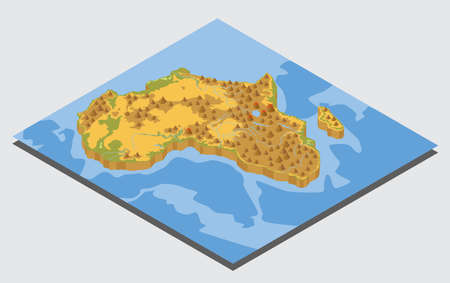 Flat 3d isometric Africa map constructor elements isolated on white. Build your own geography infographics collection. Vector illustrationのイラスト素材