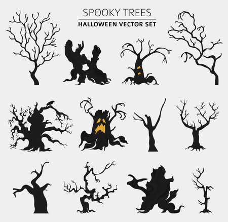 Halloween holiday info graphic elements. Flat design. Vector illustrationのイラスト素材
