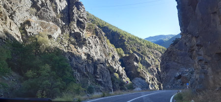 Eastern Turkey region Anatolia. Taurus mountain. Highway through central Anatolia, Taurus Mountainsの写真素材
