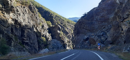 Eastern Turkey region Anatolia. Taurus mountain. Highway through central Anatolia, Taurus Mountainsの写真素材