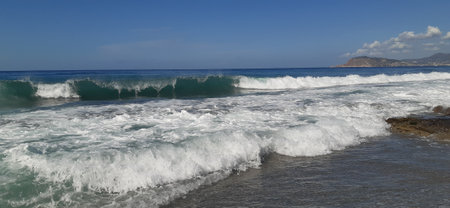Coast of Alanya, Antalya. Mediterranean Sea. South of Turkey. Day viewの写真素材