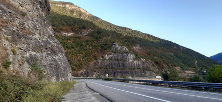 Eastern Turkey region Anatolia. Taurus mountain. Highway through central Anatolia, Taurus Mountainsの写真素材