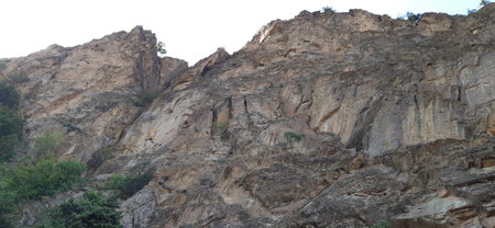 Eastern Turkey region Anatolia. Taurus mountain. Highway through central Anatolia, Taurus Mountainsの写真素材
