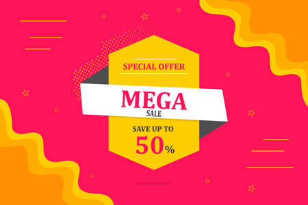 Sale tag. Special offer, big sale, discount, best price, mega sale banner. Shop or online shopping. Sticker, badge coupon store Vector Illustration.のイラスト素材