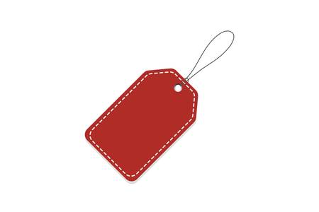 Red Price Tag. Vector illustration. Realistic discount tag, isolated.のイラスト素材