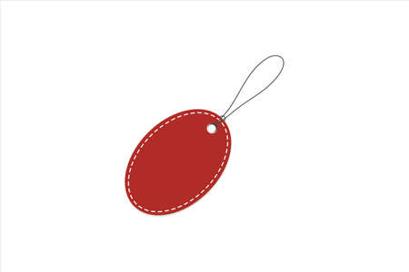Red Price Tag. Vector illustration. Realistic discount tag, isolated.のイラスト素材