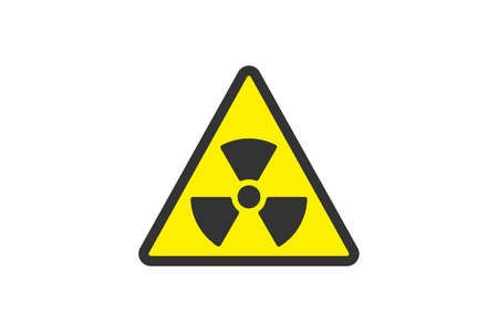 Flat yellow hazard warning symbol. Warning icon and sign of danger isolated on white background for use on web design, typography, ui, app, on the road and construction.のイラスト素材