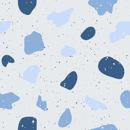 Terrazzo flooring vector seamless pattern. Classic venetian terrazzo style of floor of stone, granite, quartz.のイラスト素材