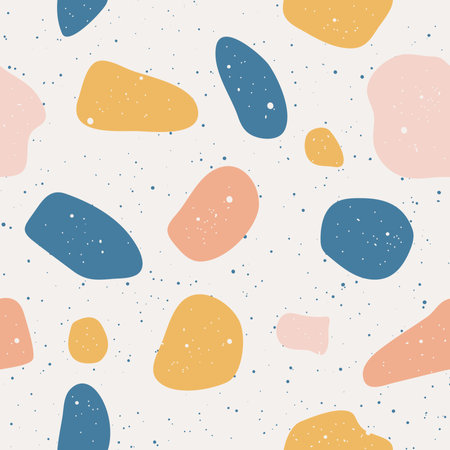 Terrazzo flooring vector seamless pattern. Classic venetian terrazzo style of floor of stone, granite, quartz.のイラスト素材
