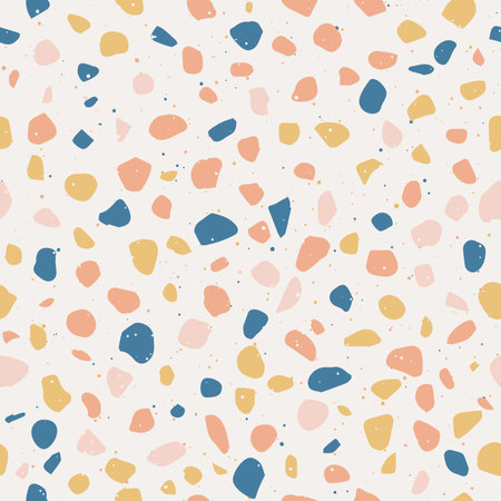 Terrazzo flooring vector seamless pattern. Classic venetian terrazzo style of floor of stone, granite, quartz.のイラスト素材