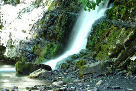 Waterfall on the Zmeika river. National Park Sochi Russia.