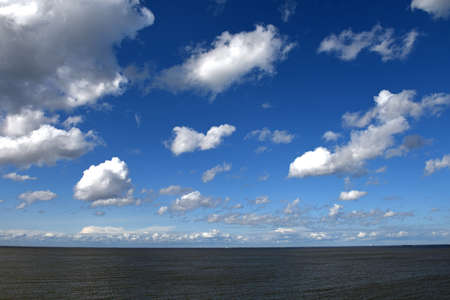 Views of the Gulf and beautiful clouds on blue sky