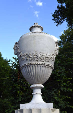 Decorative vase in the Park of Peterhof, St. Petersburgの写真素材