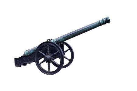 Old cannon isolated on white backgroundの写真素材