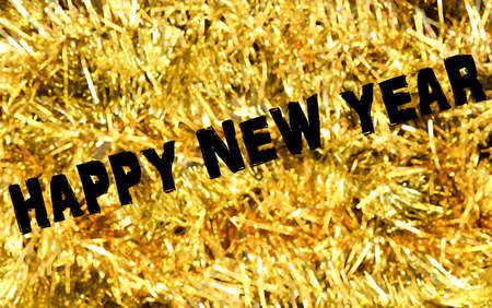 Christmas background. Golden holiday abstract glitter defocused background, blurred bokeh
