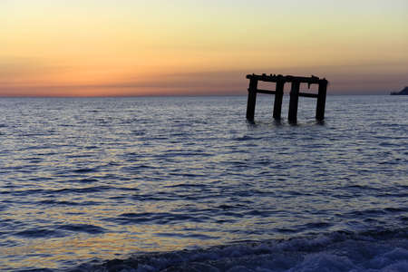Beautiful sunset over the Black seaの写真素材