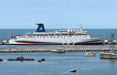 18 June 2017, Sochi, Russia. Cruise ship "Prince Vladimir" in the Parking lot in the port of Sochi.のeditorial素材